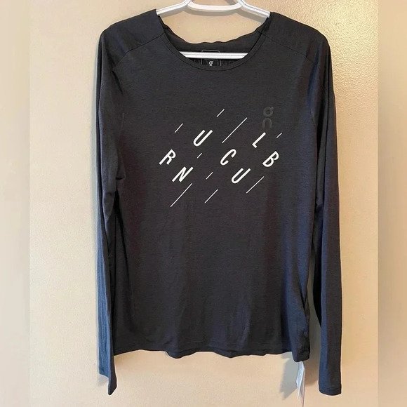 Run On Mens Activewear Athletic T-Shirt Black NWT Large Run On Clouds - Picture 1 of 8